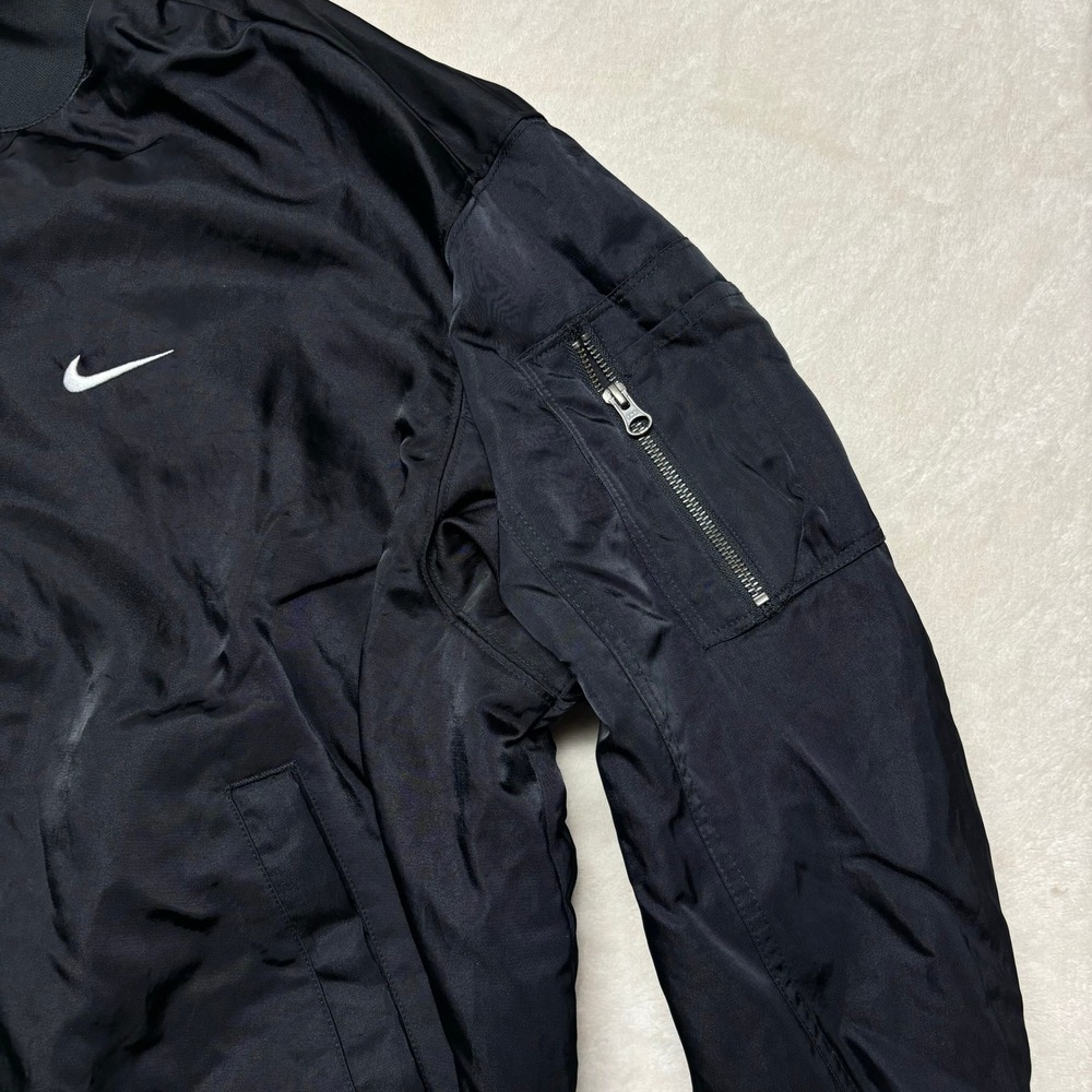 Nike Womens Reversible Varsity Bomber Jacket Size 1X Black Quilted FB3206-010 - Picture 9 of 15